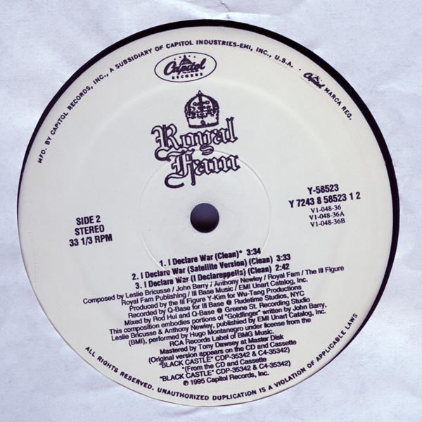 Royal Fam : Summin' Gotz To Give / I Declare War (12")