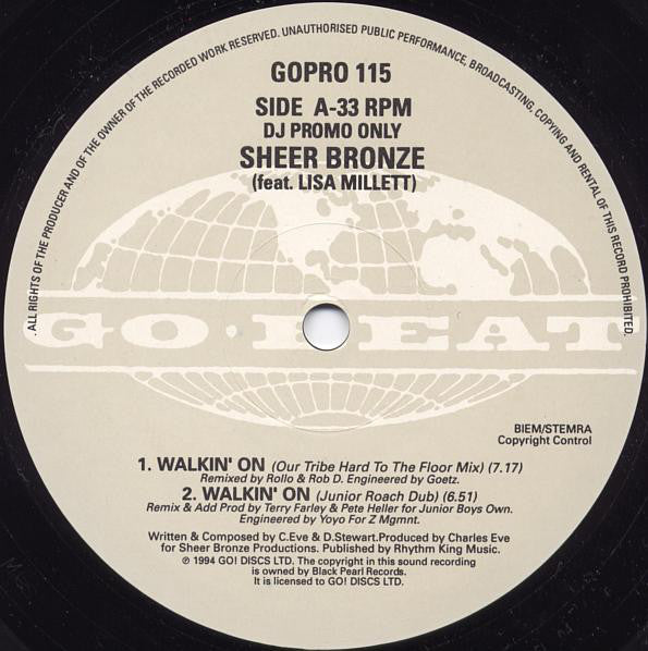 Sheer Bronze Feat. Lisa Millett : Walkin' On (2x12", Promo)