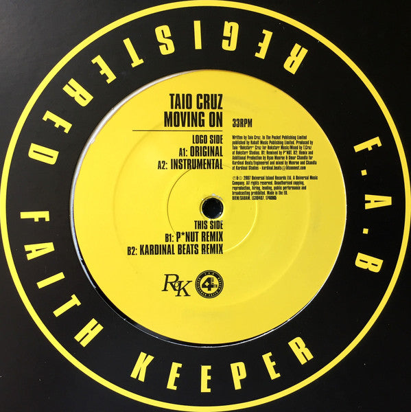 Taio Cruz : Moving On (12", Promo)
