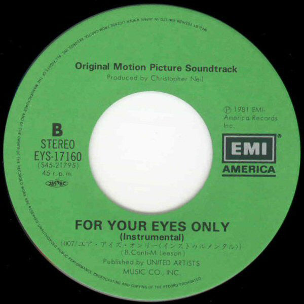 Sheena Easton : For Your Eyes Only (7", Single)