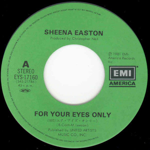 Sheena Easton : For Your Eyes Only (7", Single)