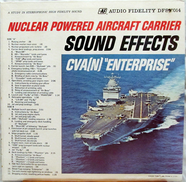 No Artist : Nuclear Powered Aircraft Carrier Sound Effects / CVA[N] "Enterprise" (LP, Album)