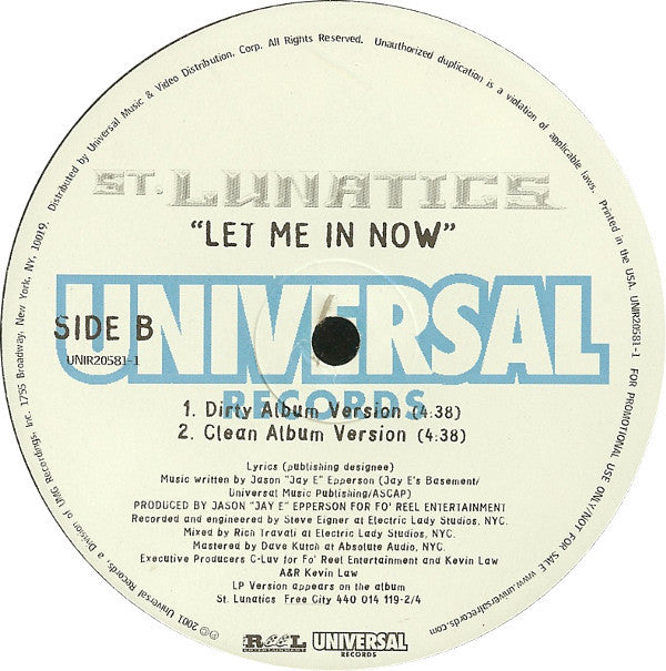 St. Lunatics : Summer In The City (12", Promo)