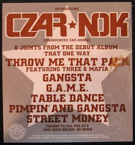 Czar-Nok : 6 Joints From The Debut  Album "That One Way" (2x12", Promo, Smplr)