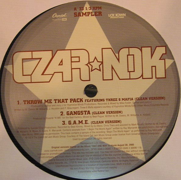 Czar-Nok : 6 Joints From The Debut  Album "That One Way" (2x12", Promo, Smplr)