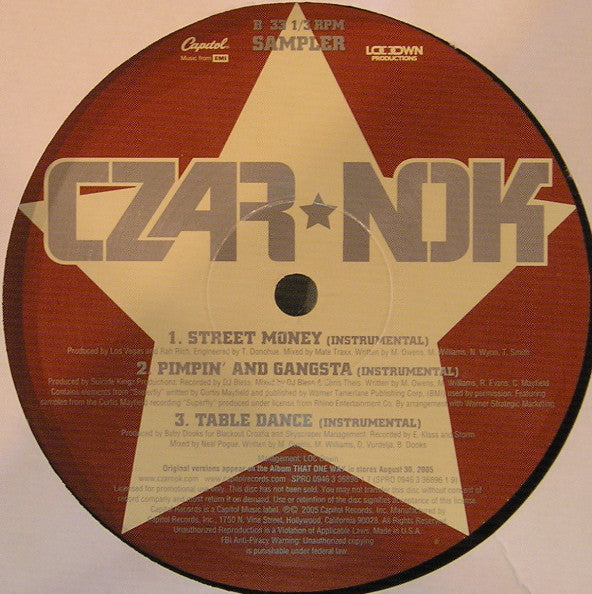 Czar-Nok : 6 Joints From The Debut  Album "That One Way" (2x12", Promo, Smplr)