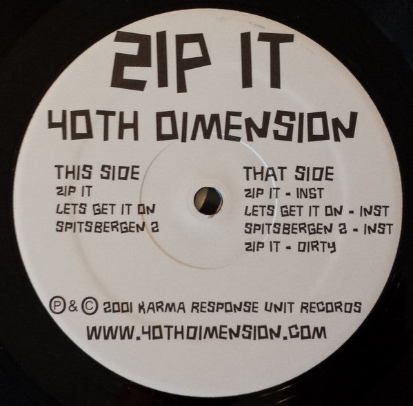 40th Dimension : Zip It / Lets Get It On / Spitsbergen 2 (12")