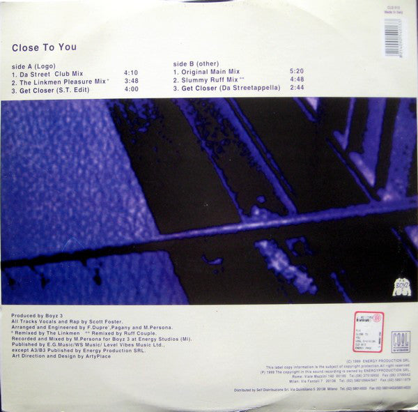 The Real Note Featuring Scott Foster : Close To You (12")