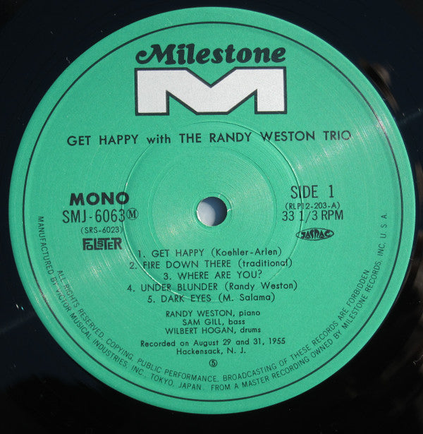 Randy Weston Trio : Get Happy With The Randy Weston Trio (LP, Album, Mono, RE)