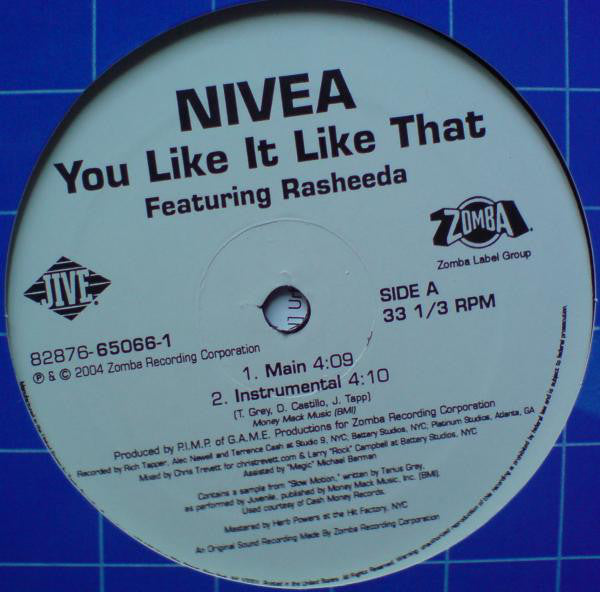 Nivea Featuring Rasheeda (2) : You Like It Like That (12", Single)