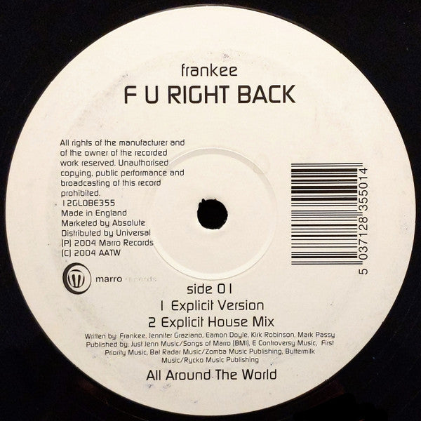 Frankee : F U Right Back (12")
