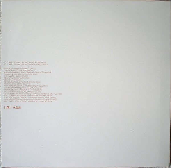 Samantha Mumba : Baby Come On Over (12", Promo)