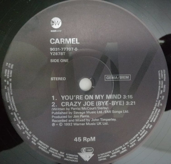 Carmel (2) : You're On My Mind (12", EP)