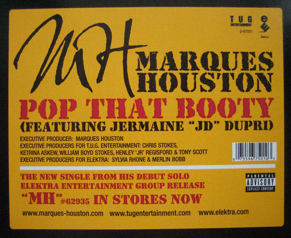 Marques Houston Featuring Jermaine Dupri : Pop That Booty (12", Single)