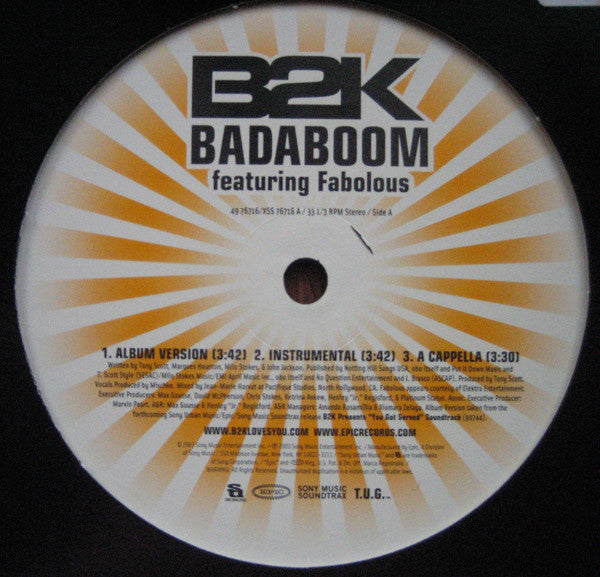 B2K : Badaboom / Take It To The Floor (12")