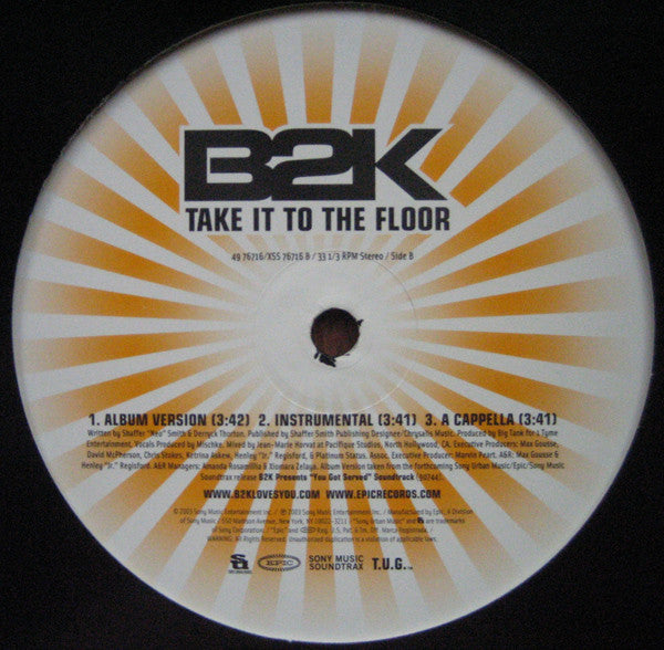 B2K : Badaboom / Take It To The Floor (12")