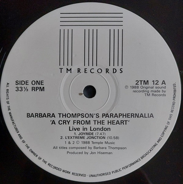 Barbara Thompson's Paraphernalia : A Cry From The Heart - Live In London (2xLP)