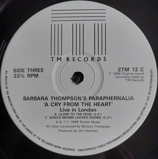 Barbara Thompson's Paraphernalia : A Cry From The Heart - Live In London (2xLP)