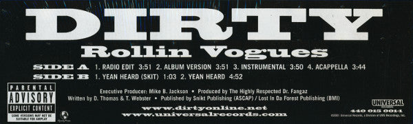 Dirty (4) : Rollin Vogues (12")