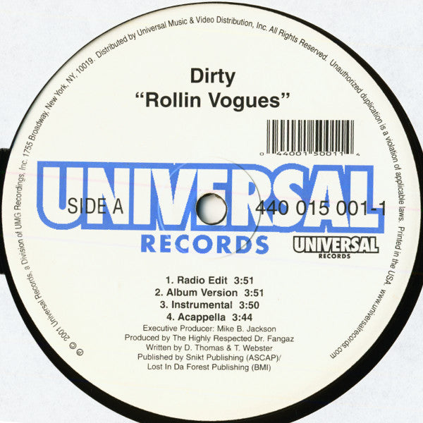 Dirty (4) : Rollin Vogues (12")