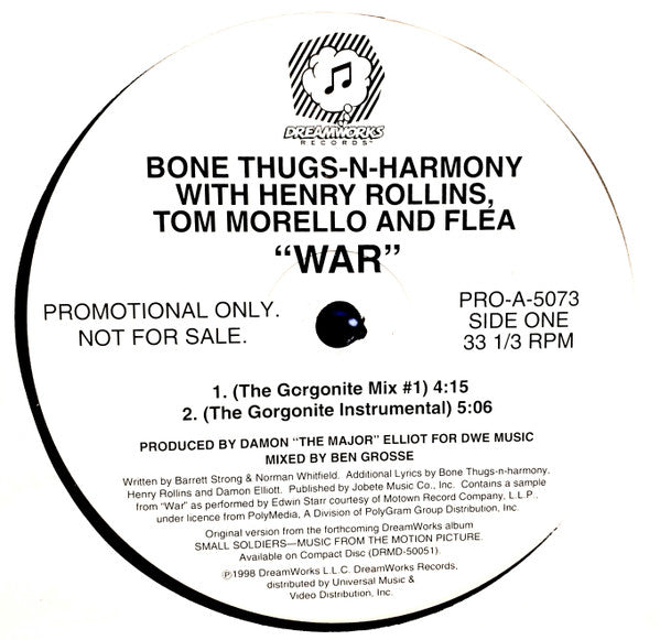 Bone Thugs-N-Harmony With Henry Rollins, Tom Morello And Flea : War (12", Promo)