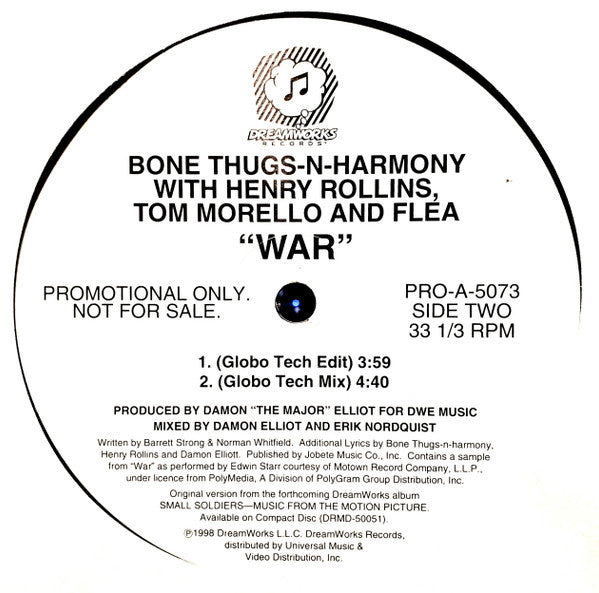 Bone Thugs-N-Harmony With Henry Rollins, Tom Morello And Flea : War (12", Promo)