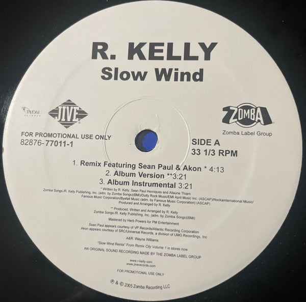 R. Kelly : Slow Wind / Burn It Up (12", Promo)
