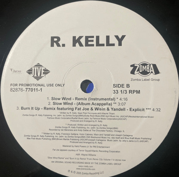 R. Kelly : Slow Wind / Burn It Up (12", Promo)