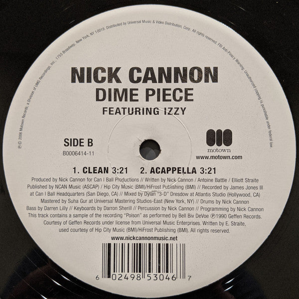 Nick Cannon featuring Izzy Battle : Dime Piece (12", Single)