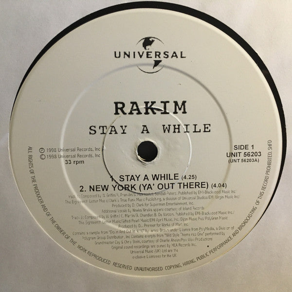 Rakim : Stay A While (12")