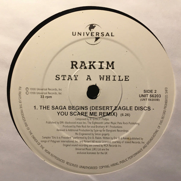 Rakim : Stay A While (12")