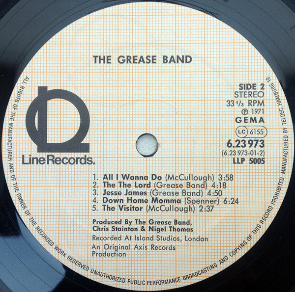 The Grease Band : Grease Band (LP, Album, RE)