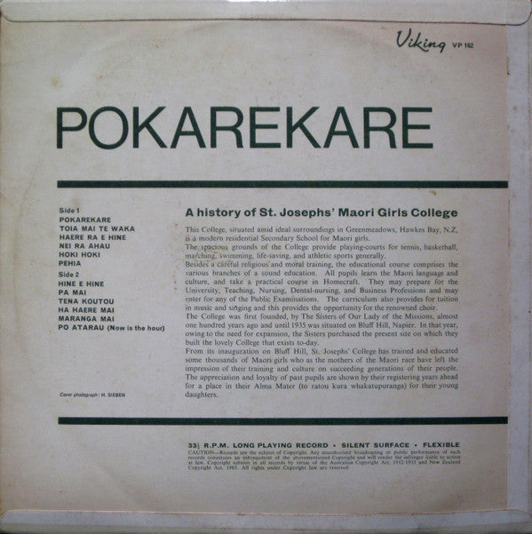 St. Joseph's Maori Girls College Choir : Pokarekare (LP, Album)