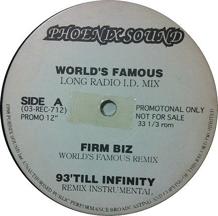Various : World's Famous/ Firm Biz/ 93 'Til Infinity (12", Comp, Promo, Unofficial)