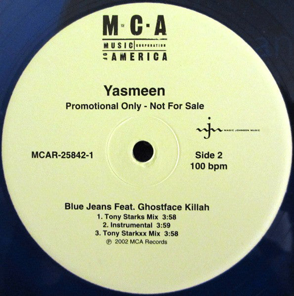 Yasmeen Feat. Ghostface Killah : Blue Jeans (12", Promo, Tra)
