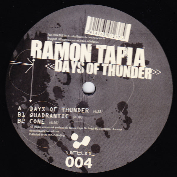 Ramon Tapia : Days Of Thunder (12")