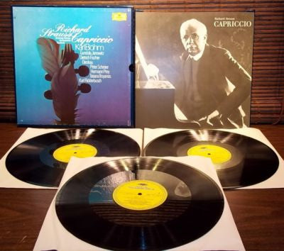 Richard Strauss - Symphonie-Orchester Des Bayerischen Rundfunks, Karl Böhm, Gundula Janowitz, Dietrich Fischer-Dieskau, Peter Schreier, Hermann Prey, Tatiana Troyanos, Karl Ridderbusch : Capriccio (3xLP, Album + Box)