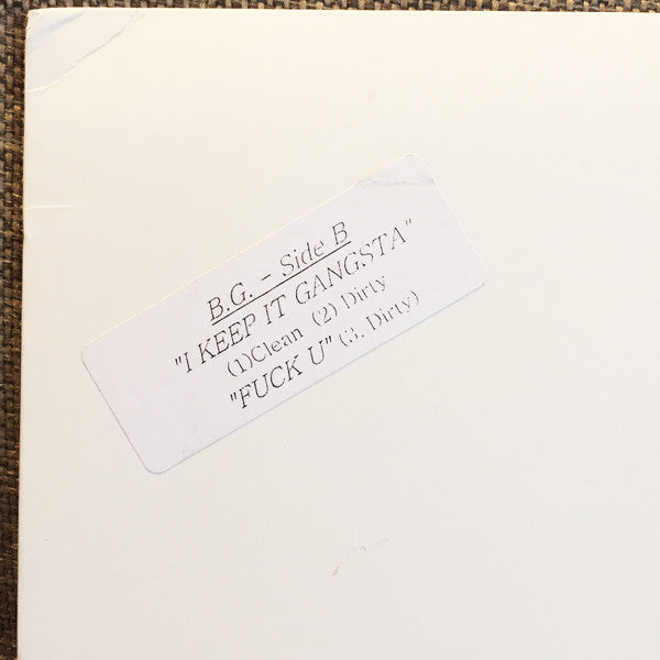 B.G. : Let It Flow / I Keep It Gangsta (12", W/Lbl, Sti)