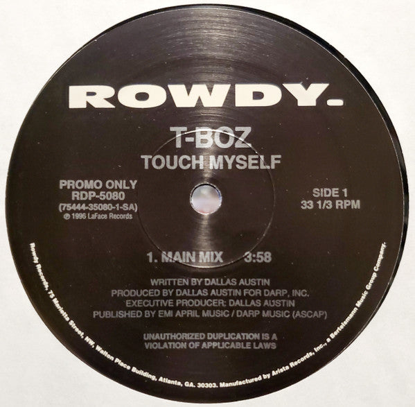 T-Boz : Touch Myself (12", Single, Promo)
