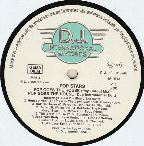 Pop Stars : Pop Goes The House (12", P/Mixed)