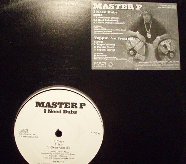 Master P : I Need Dubs / Yappin' (12", Promo)