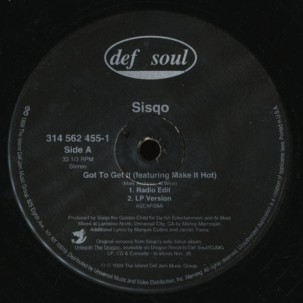 Sisqo : Got To Get It (12")