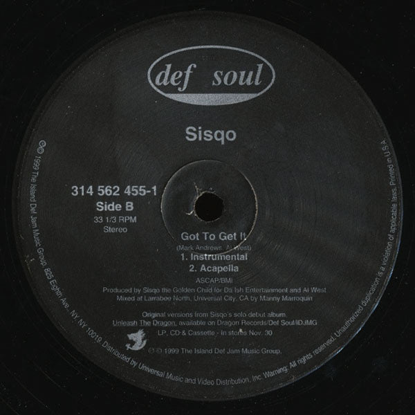 Sisqo : Got To Get It (12")