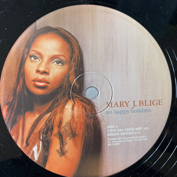 Mary J. Blige : No Happy Holidays (12", Promo)