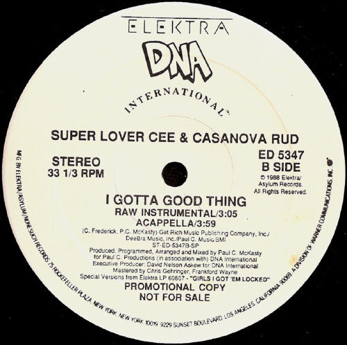 Super Lover Cee & Casanova Rud : I Gotta Good Thing (12", Promo)