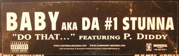 Baby (2) Feat. P. Diddy : Do That ... (12", Promo)