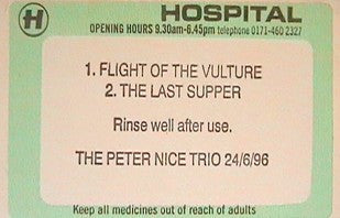 Peter Nice Trio : Flight Of The Vulture / The Last Supper (12")
