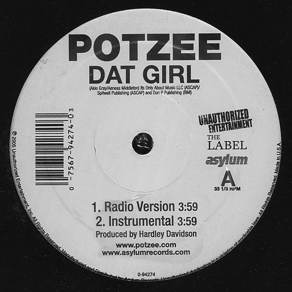 Potzee : Dat Girl (12")