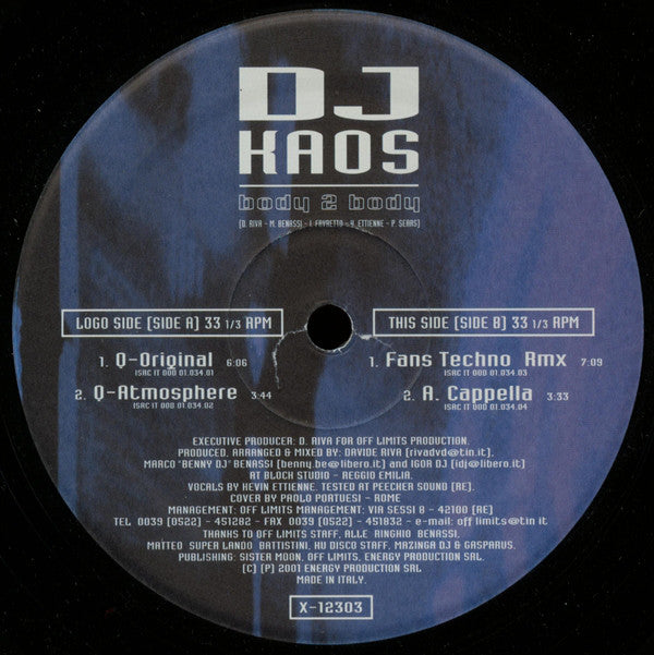 DJ Kaos (6) : Body 2 Body (12")