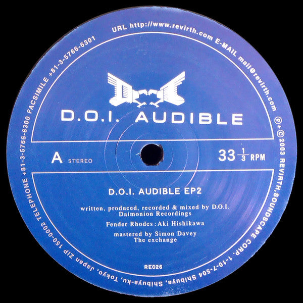 D.O.I. : Audible EP2 (12", EP)